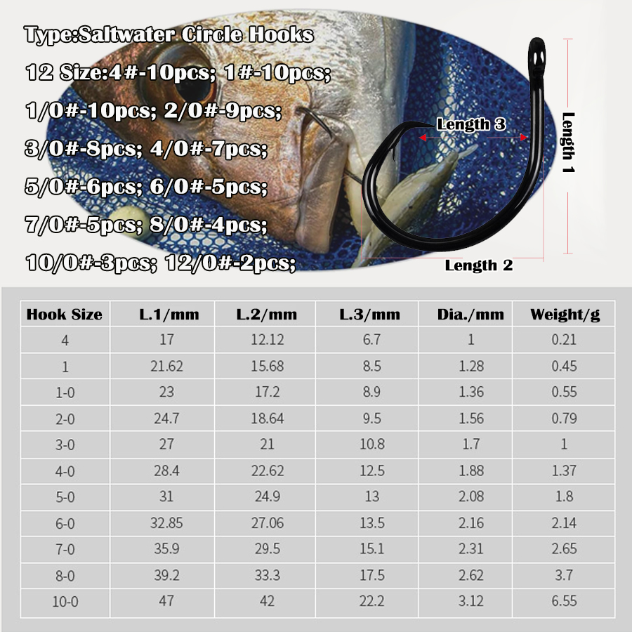 Circle Hooks 3X Sterke Zoutwat - Fishing Hook Assortment recensie en prijs